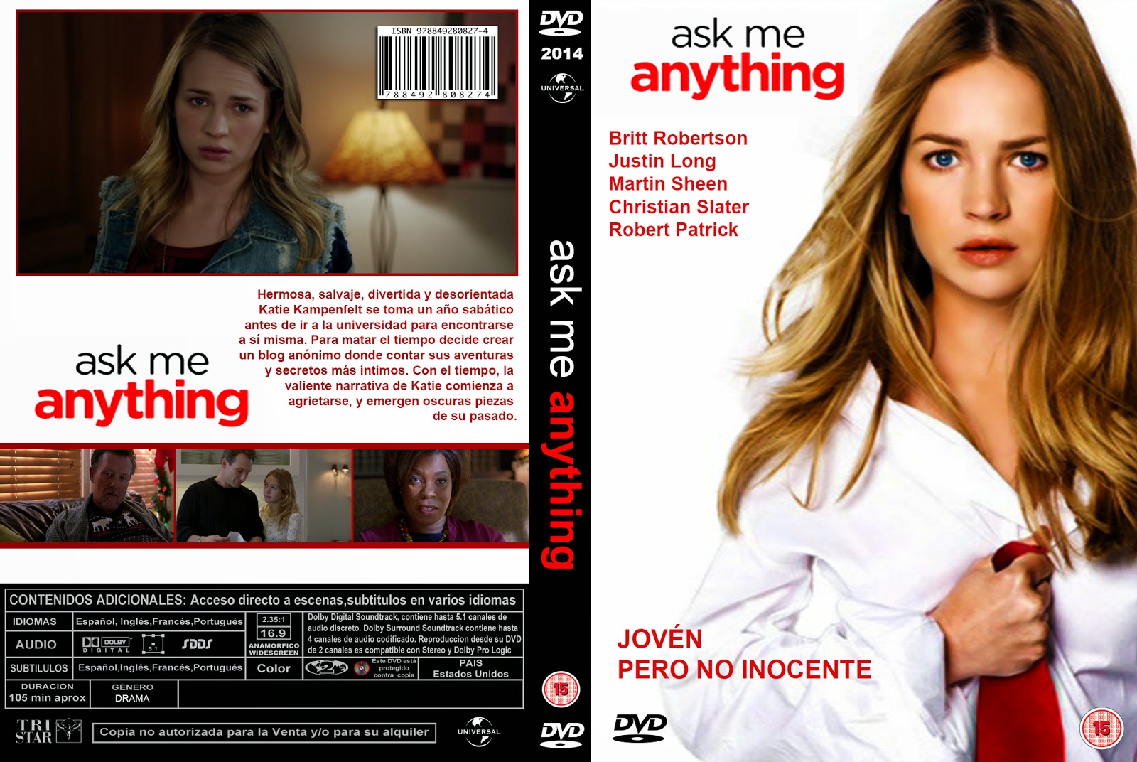 Movie Ask Me Anything PB | DVD Cover / Caratula FREE: ASK ME ANYTHING - DVD COVER 2014 ESPAÑOL