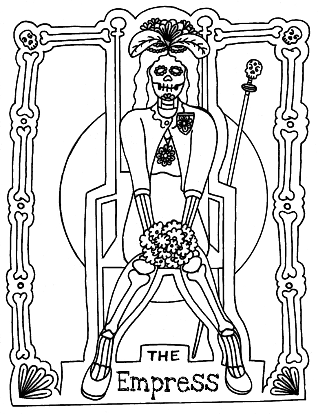 Strength Tarot Cards Coloring Coloring Pages
