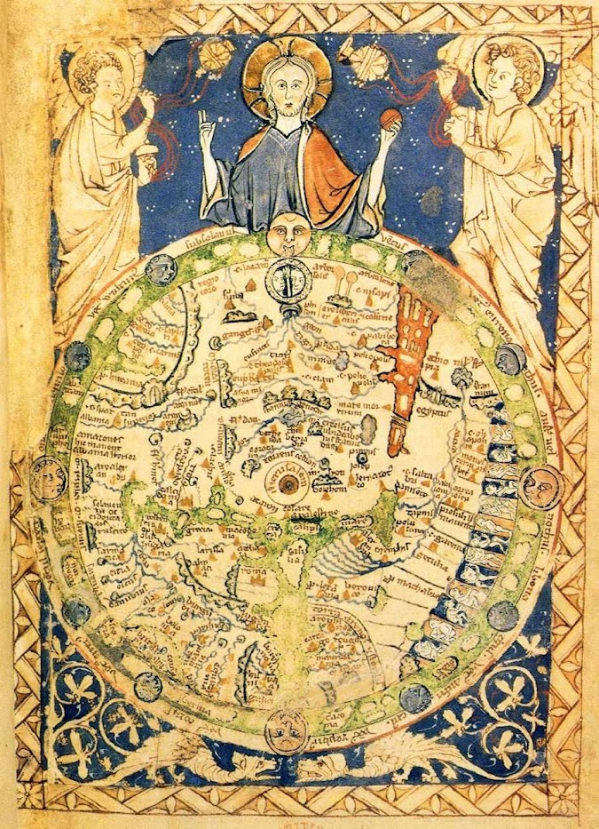 Psalterio medieval: Jerusalém é representada no centro do mundo