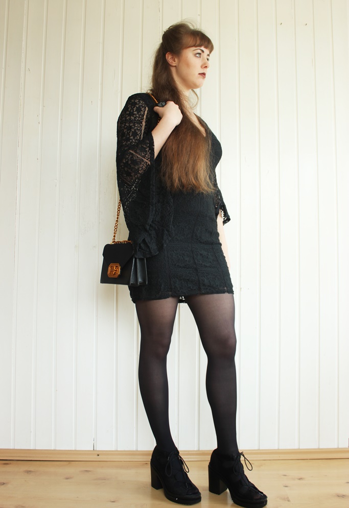 Winter style All black - Lace Look - Fashionmylegs : The tights
