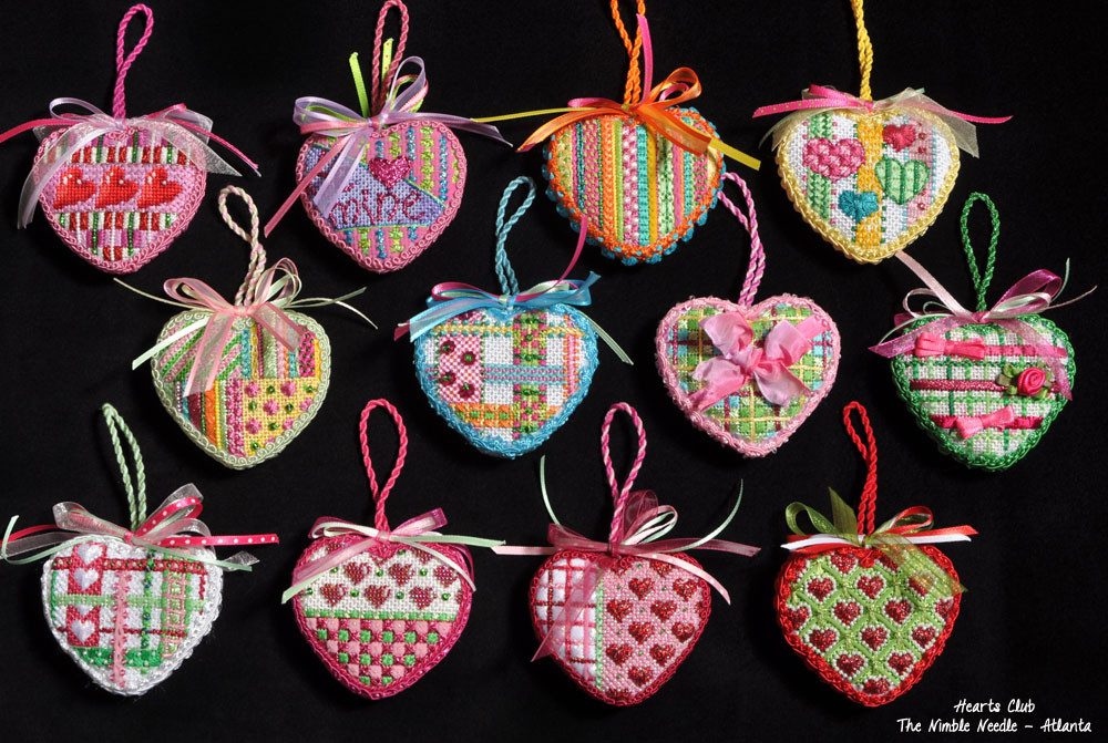 Needlepoint Study Hall Hearts by The Nimble Needle Atlanta