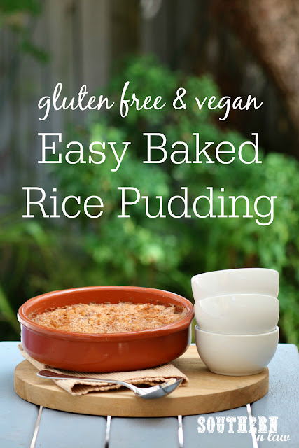 Easy Healthy Baked Rice Pudding Recipe - low fat, gluten free, vegan, egg free, nut free, sugar free, dairy free, clean eating recipe