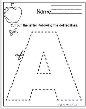 Alphabet Cutting Practice Pages ~ Preschool Printables