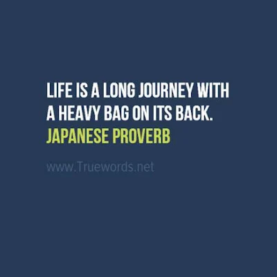 Life is a long journey with a heavy bag on its back