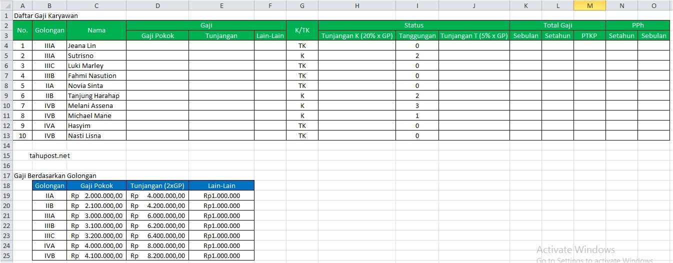 Cara Menghitung Pajak di Excel