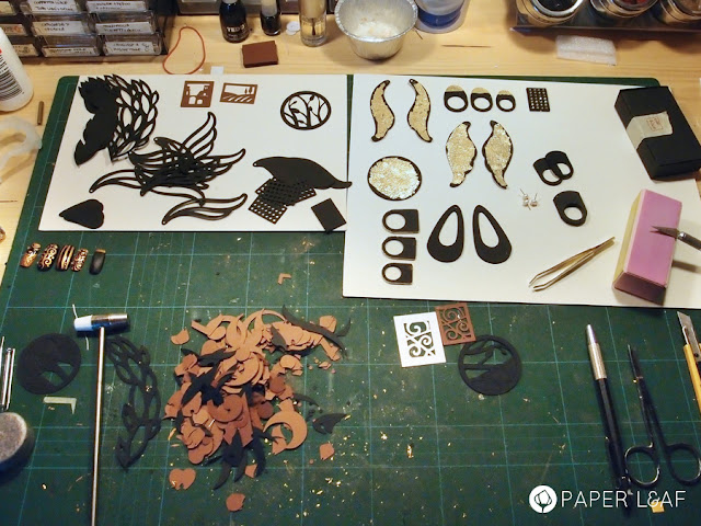 Paper Leaf workbench - paper jewellery
