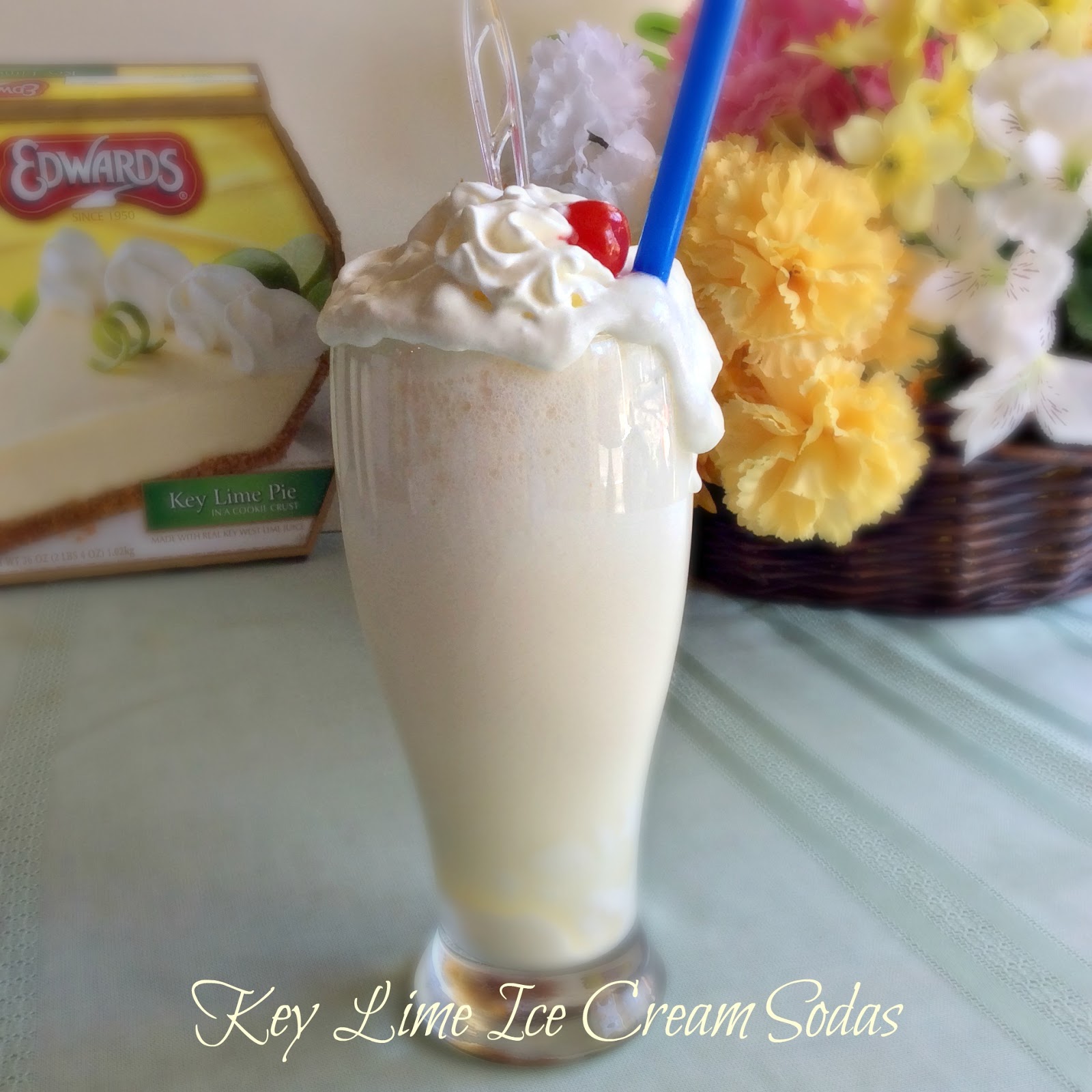 Key Lime Ice Cream Sodas