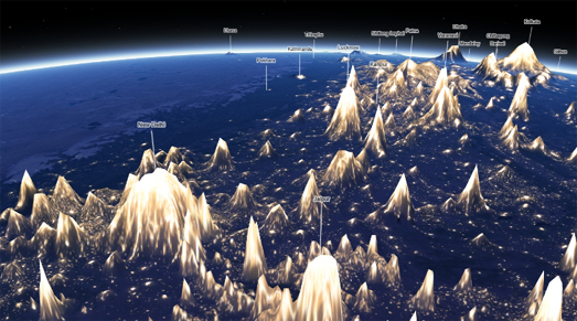 Vidner terrorisme Fremragende Maps Mania: Earth's Light Mountains