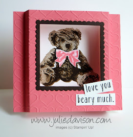SNEAK PEEK: Stampin' Up! Baby Bear Diorama Card + Video Tutorial #stampinup www.juliedavison.com