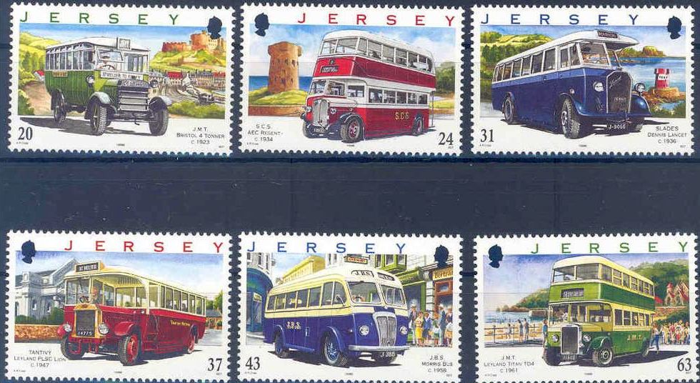 transpress nz Jersey bus stamps, Channel Islands