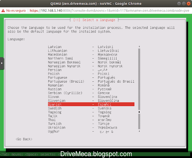 Elegimos idioma de instalacion en el asistente Elegimos idioma de instalacion en el asistente