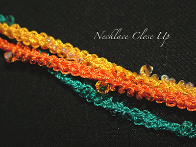 Beaded Finger Crochet Cord in Swarovski Crochet Necklace and Bangles