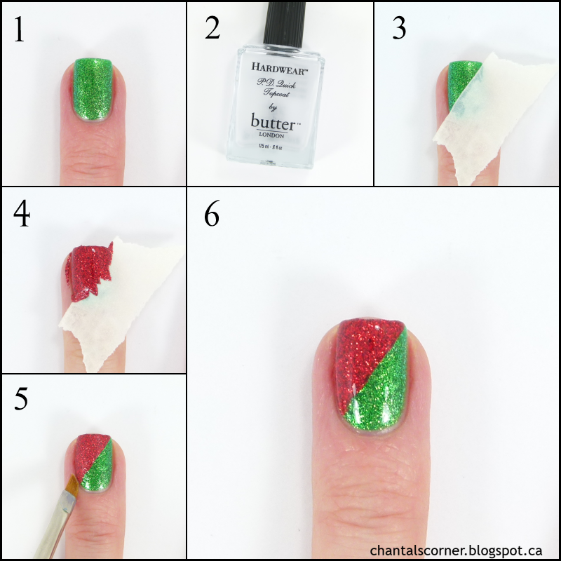 Chantal's Corner: Red and Green Christmas Nails - with Tutorial!
