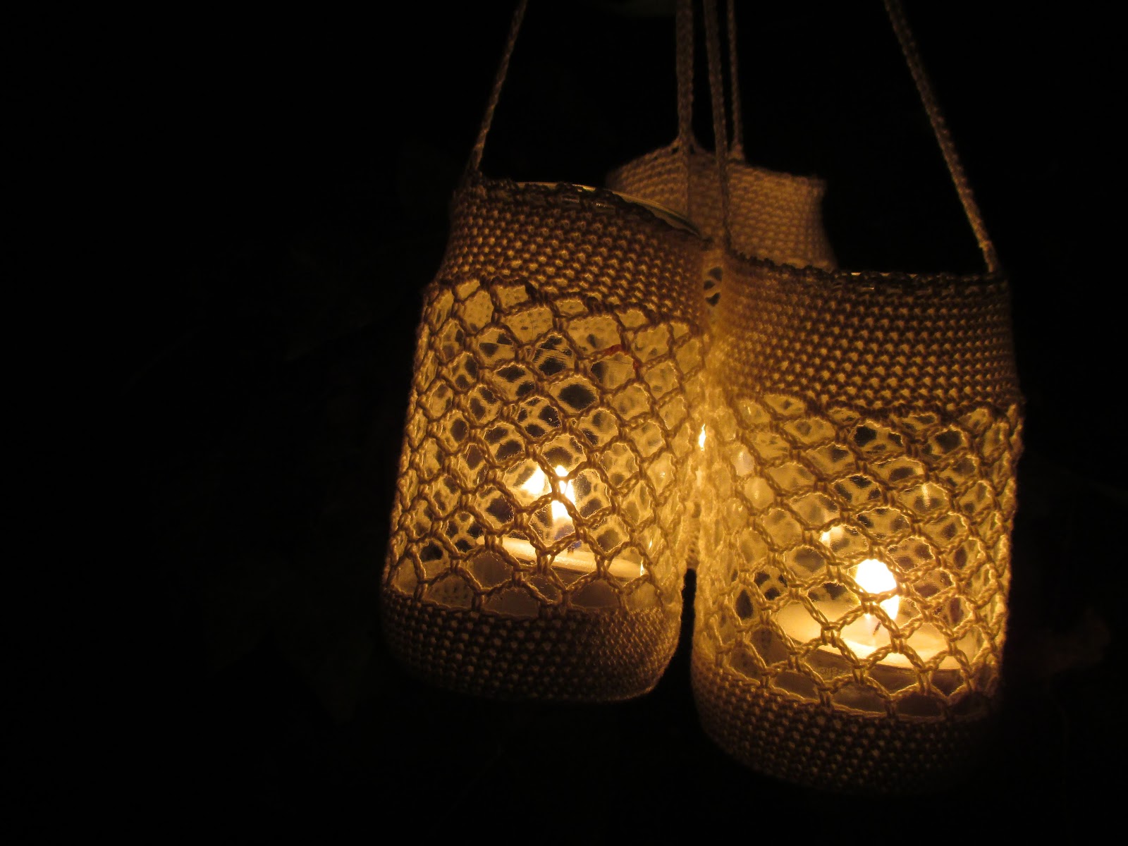 DIY haken/crochet: sfeerlichtjes voor in de tuin versie 2/garden candle lights version 2