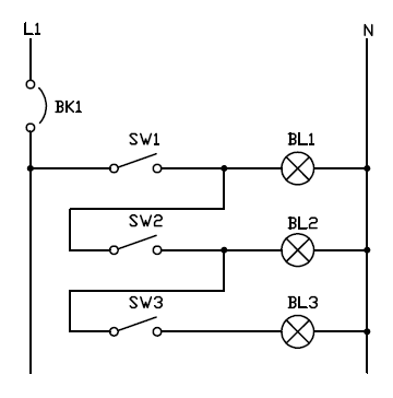 Control secuencial de lamparas con interruptores simples