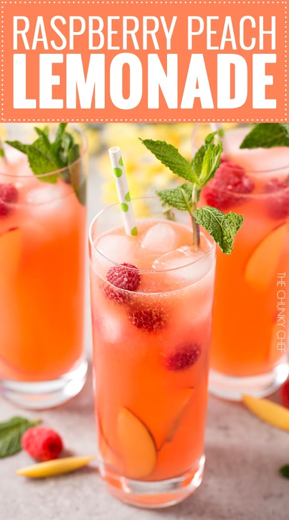HOMEMADE RASPBERRY PEACH LEMONADE