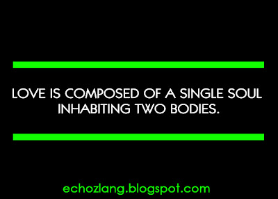 LOVE is composed of a single soul inhabiting two bodies