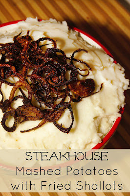Steakhouse Mashed Potatoes with Fried Shallots and Steak Au Poivre