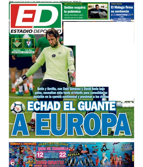 Betis, Estadio Deportivo: "Echad el guante a Europa"