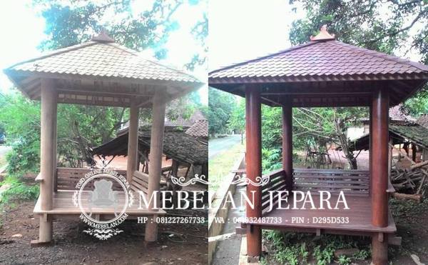 Gazebo Glugu Minimalis Segi Empat - Mentah - Finishing Gazebo Glugu Minimalis Segi Empat - Mentah - Finishing