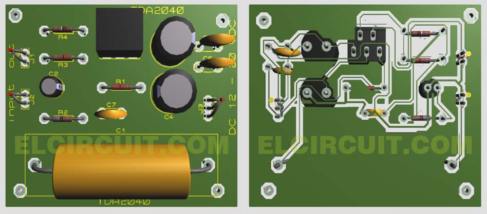 TDA2040 Power Amplifier Circuit - Electronic Circuit