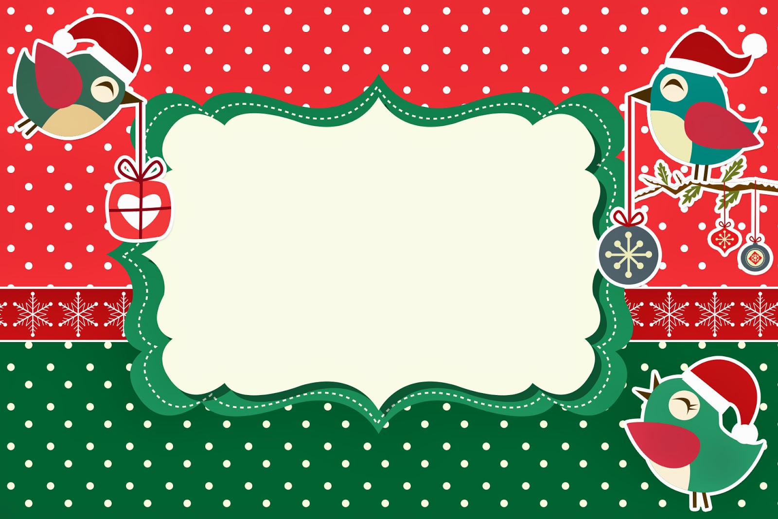 Christmas Birds: Free Printable Invitations or Cards. - Oh My Fiesta