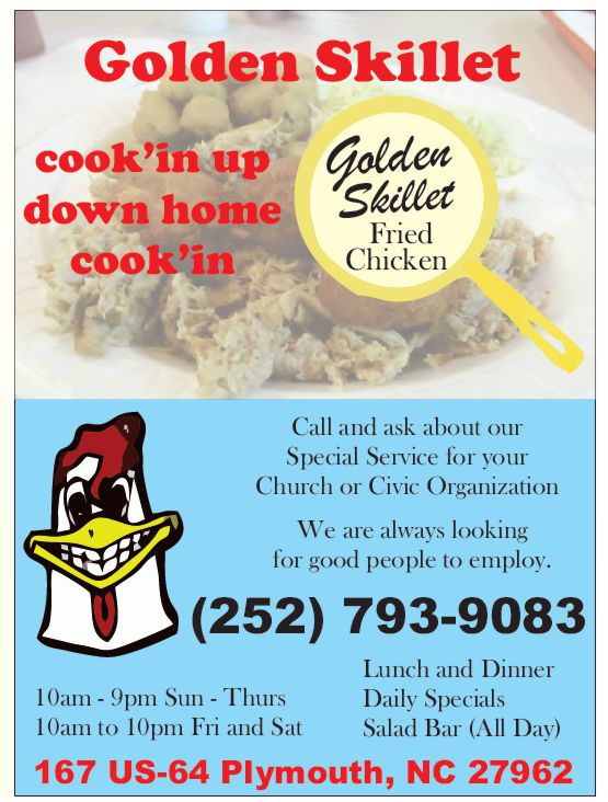 Golden Skillet, Plymouth NC Albemarle Tradewinds