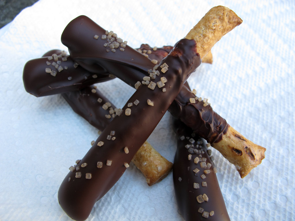 Dark Chocolate Pretzel Sticks
