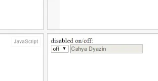 Disabled and enable input form with select option in javascript