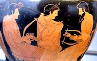 Pitágoras e a música - vaso grego antigo