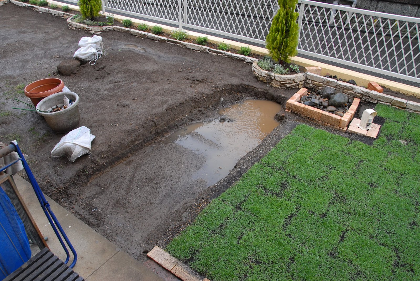 野球ときどき風景写真 粘土質の庭を大改造 芝庭へ