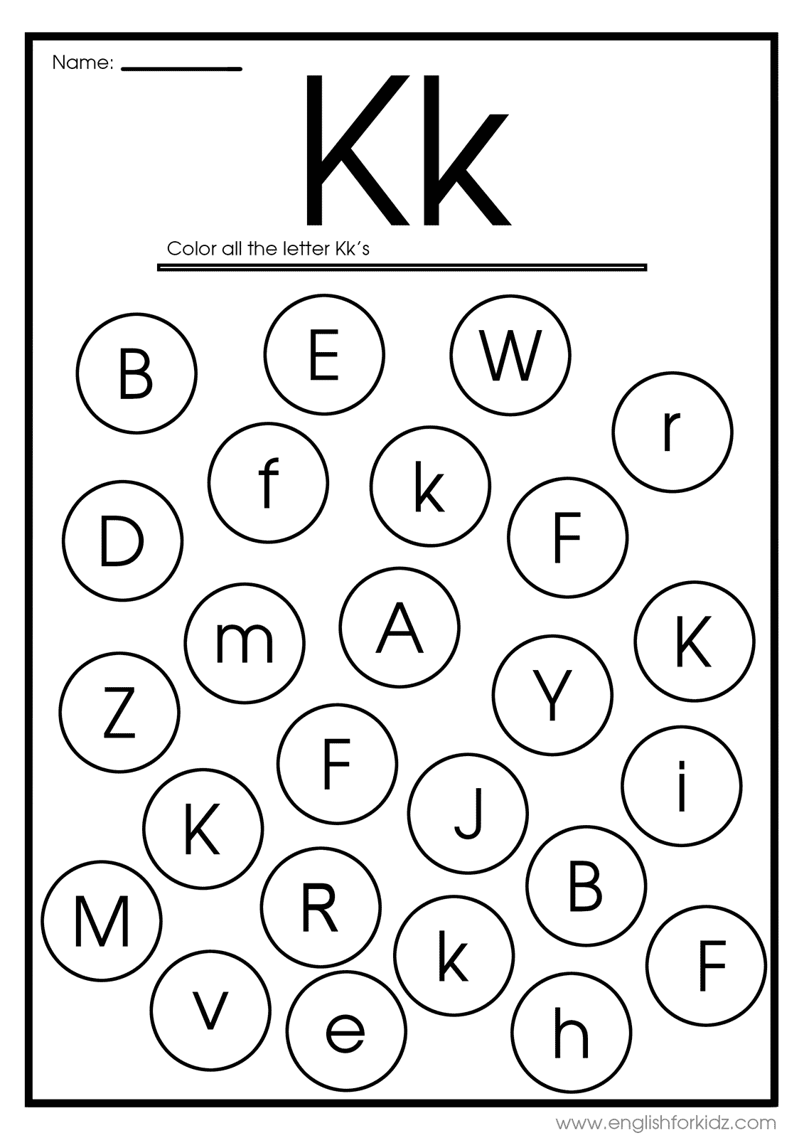 Letter K Worksheets, Flash Cards, Coloring Pages