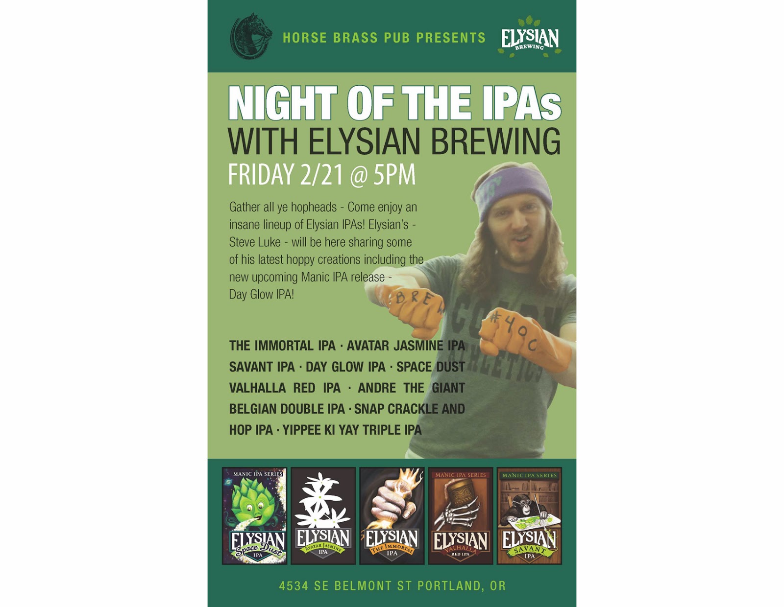 NIGHT OF THE IPAs with Elysian Brewing