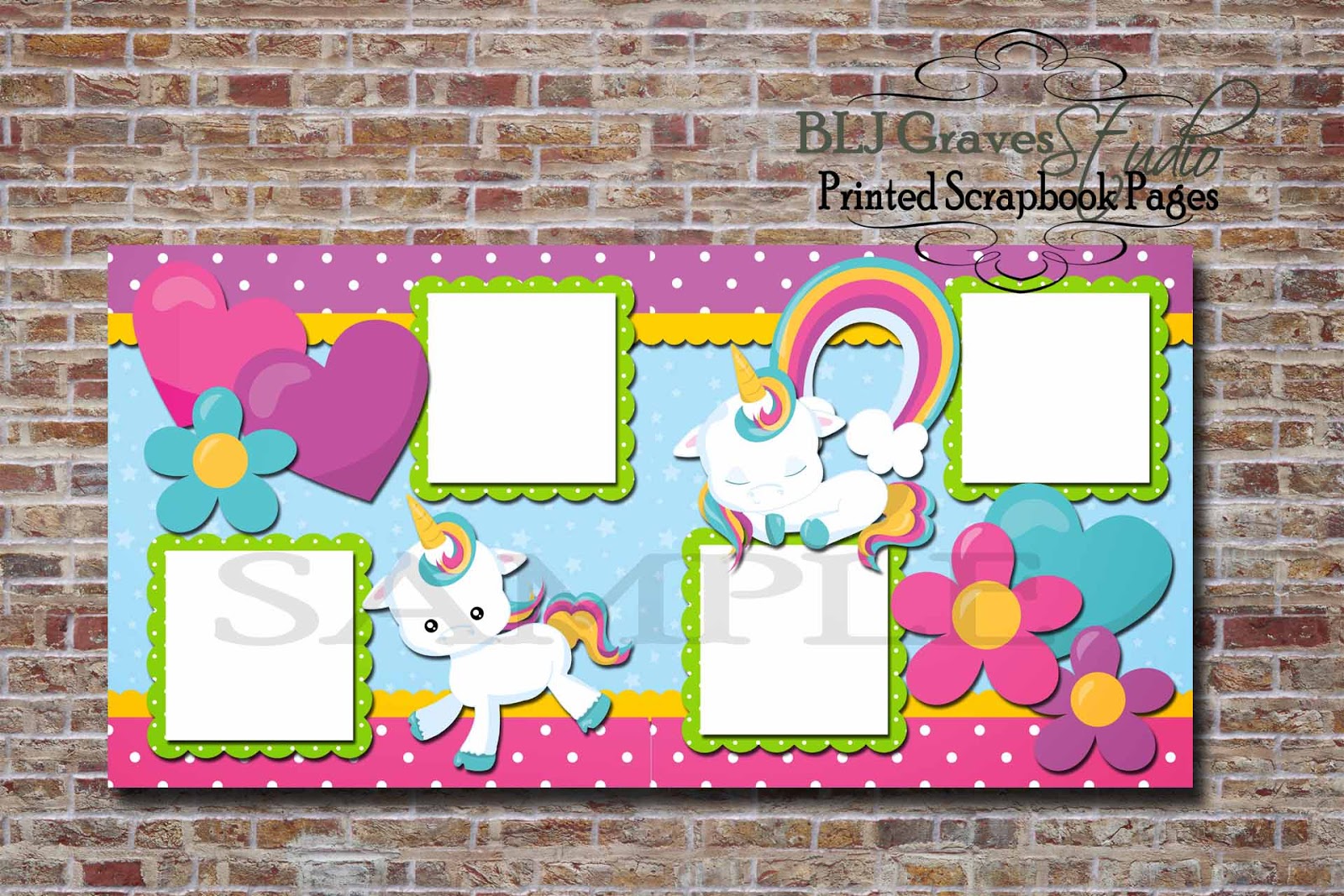 BLJ Graves Studio Unicorn Scrapbook Pages