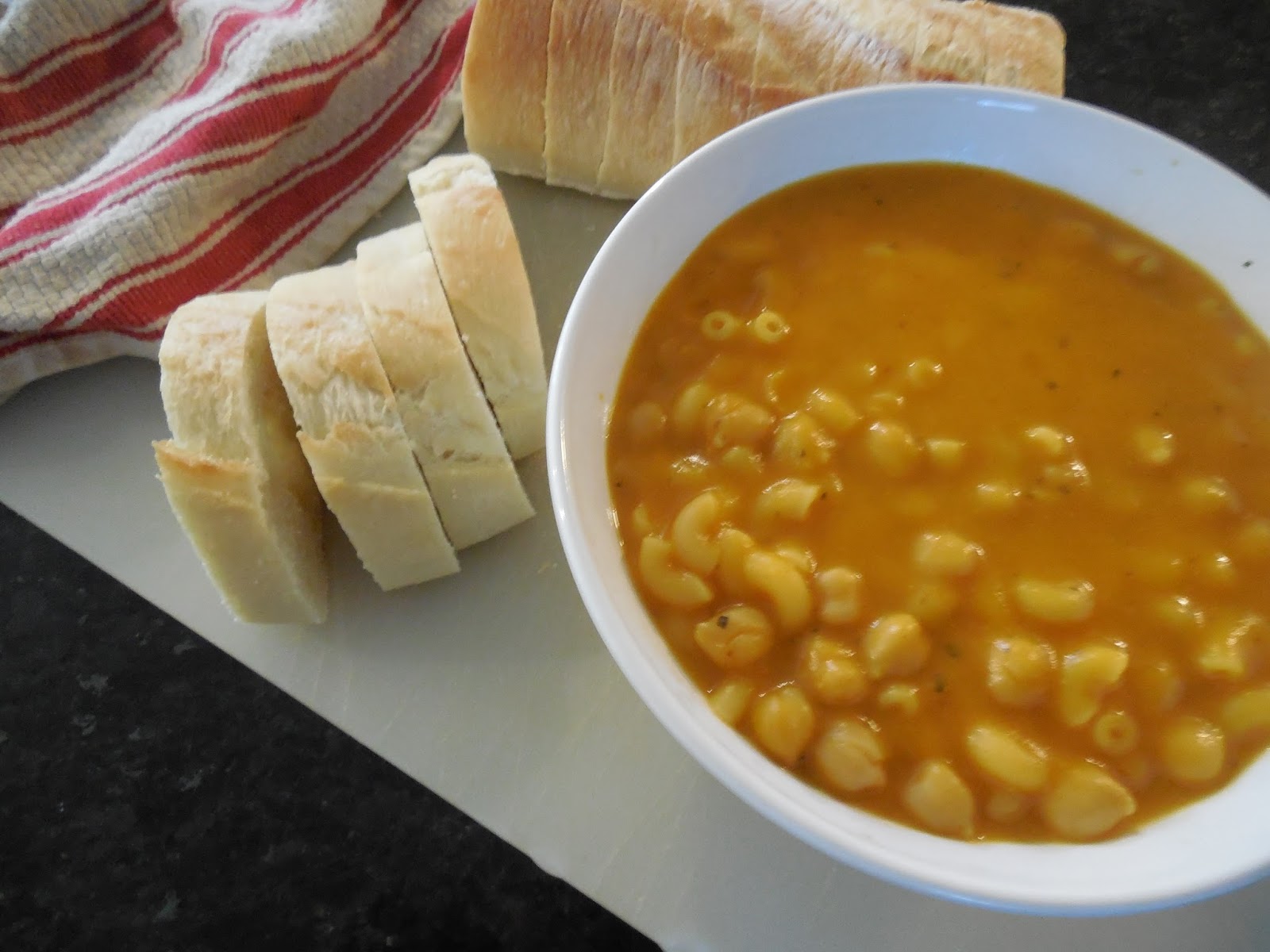 Two Kid Kitchen pasta and garbanzo bean soup