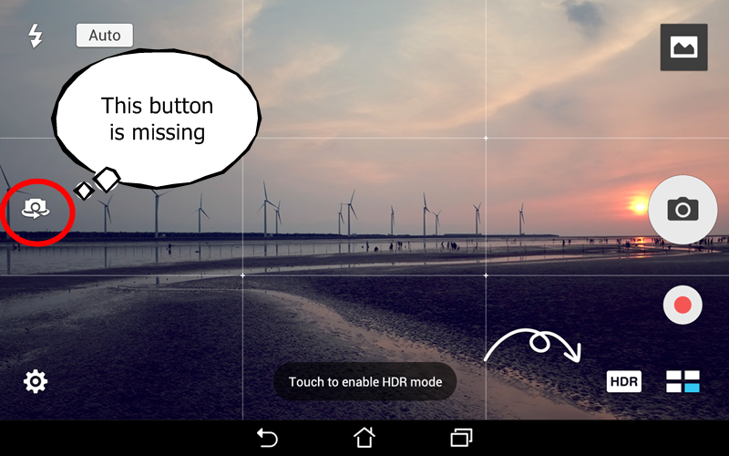 Missing button. Missing button