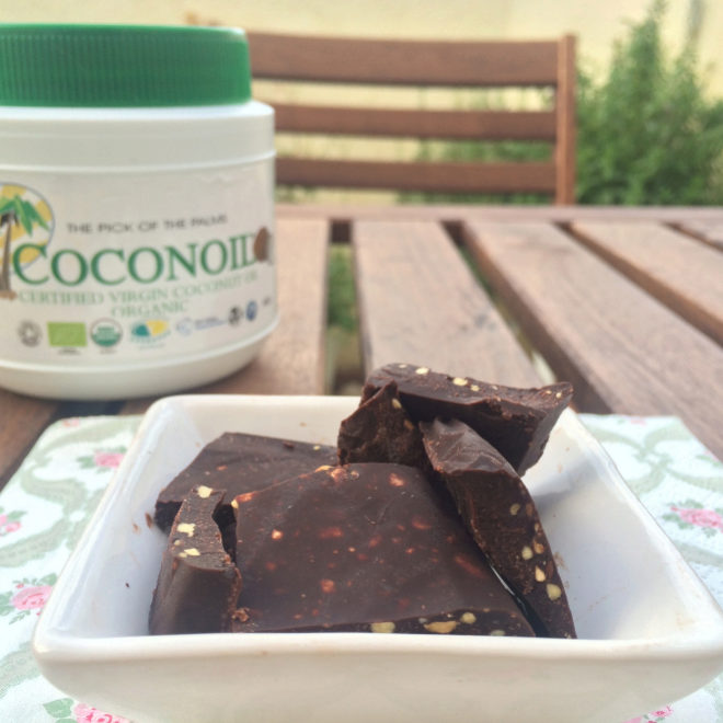 RECETAS DE CHOCOLATE Chocolate Negro con Aceite de Coco