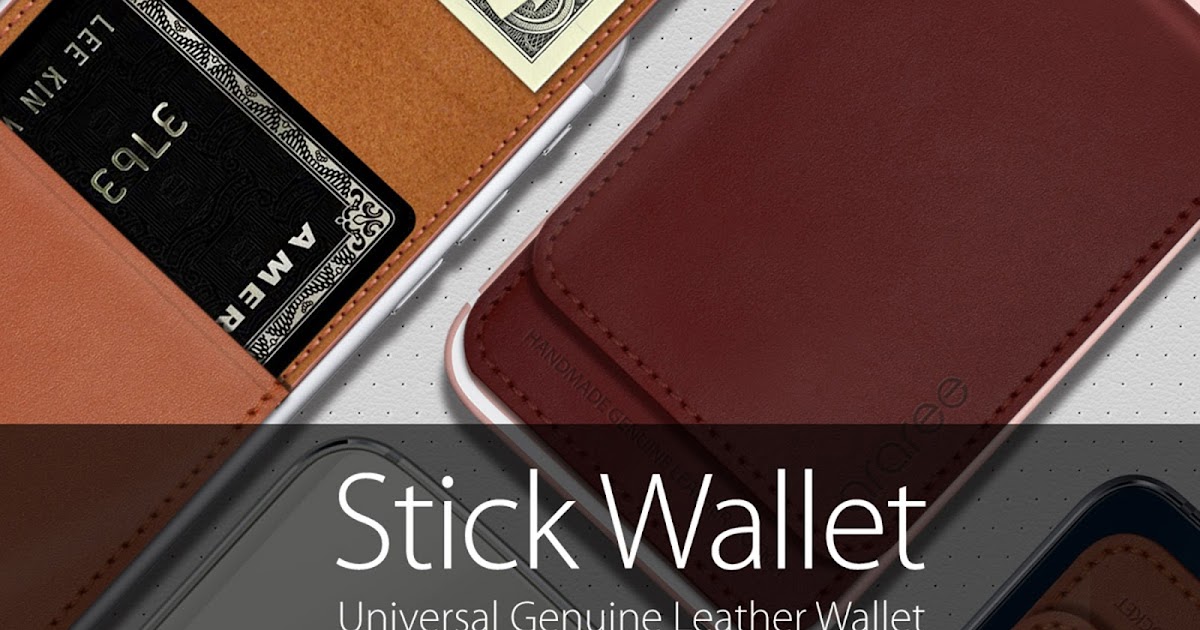 StickOn Smart Wallet Araree Stick Wallet Pouch Genuine Cow Leather for