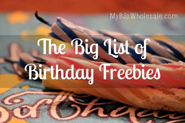 Big List of Birthday Freebies