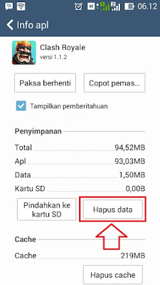 Hapus Data Cara Main 2 Akun Clash Royale di HP Android