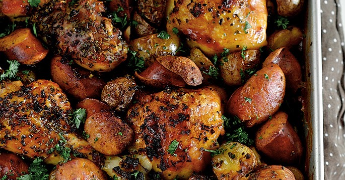 Cooking Pinterest: Spanish Chicken with Chorizo and Potatoes