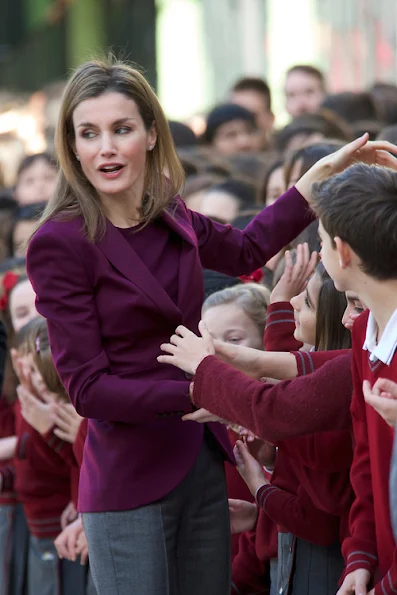 Princess Letizia attended the First International Congress of School Uncommon Diseases at La Salle School in Almaria