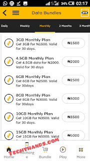 MTN New Monty Data Plans via MyMTN App