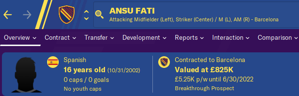 FM20 Wonderkid Analysis - Ansu Fati FM20 Wonderkid Analysis - Ansu Fati