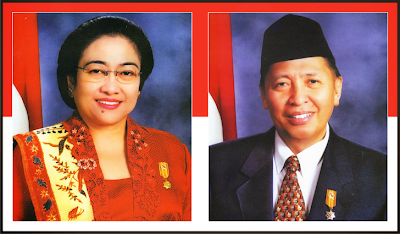 Gambar Presiden Megawati Soekarnoputri dan Wakil Presiden Hamzah Haz