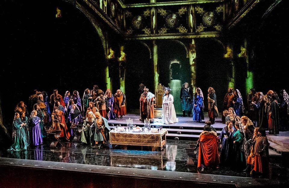 IN REVIEW: the cast of Opera Carolina's November 2019 production of Giuseppe Verdi's MACBETH [Photograph © by Bob Grand Lubell & Opera Carolina]