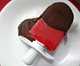 Chocolate Covered Strawberry Popsicles