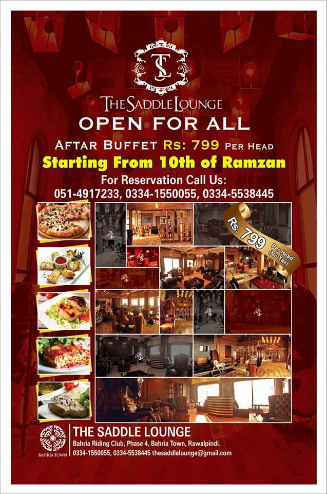 The Saddle Lounge Iftar Buffet Dinner Islamabad
