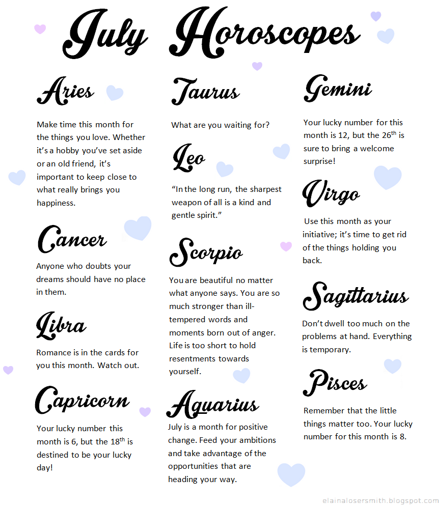 JULY HOROSCOPES | The Loser's Guide to Life