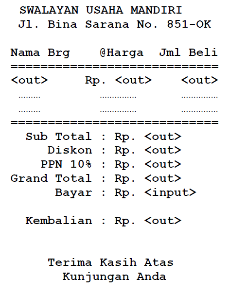Program Kasir Swalayan Menggunakan Struct Di C++ - Blog Fakhri